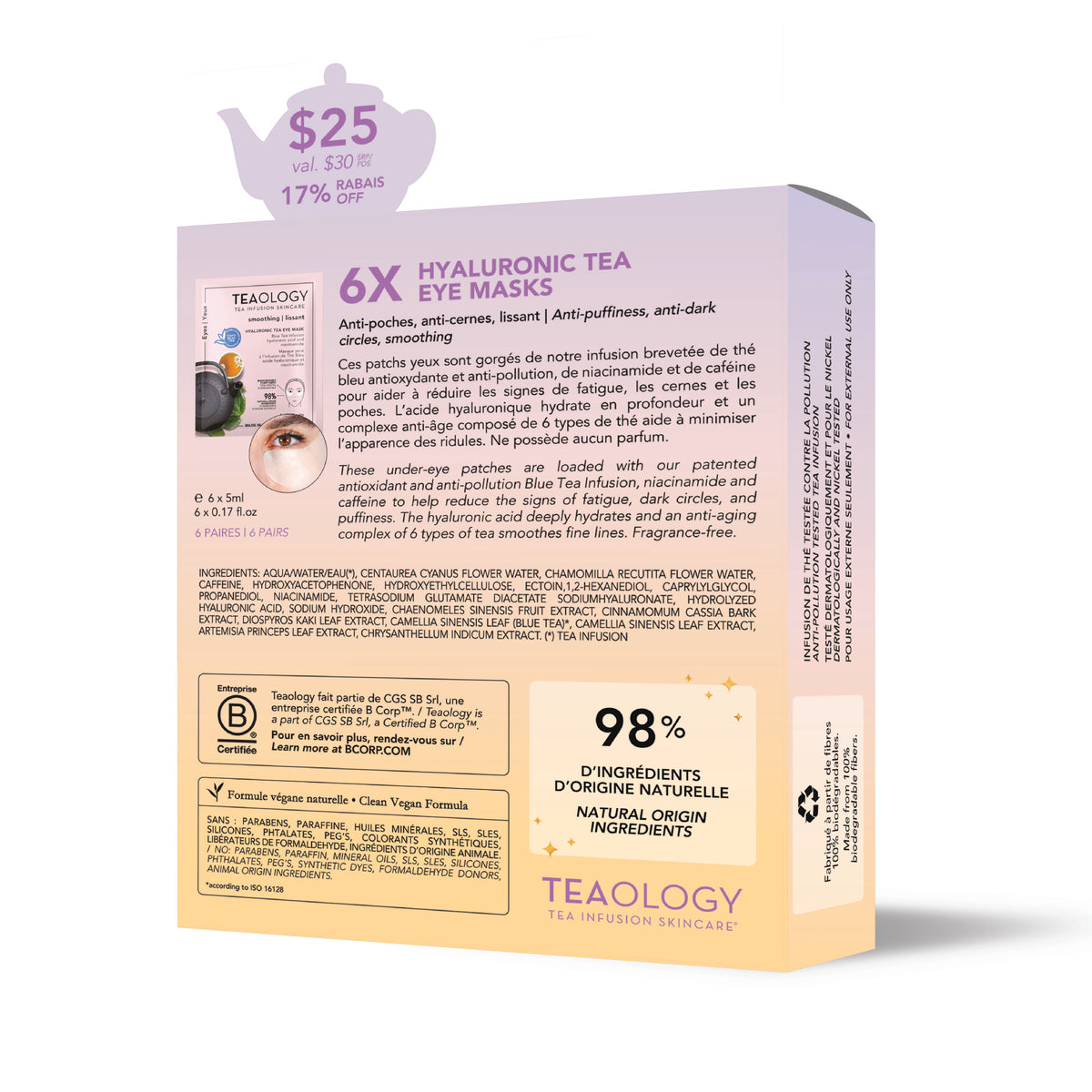 Salon De Beauthé À Rome - Kit Masques Yeux Hyaluronic Tea